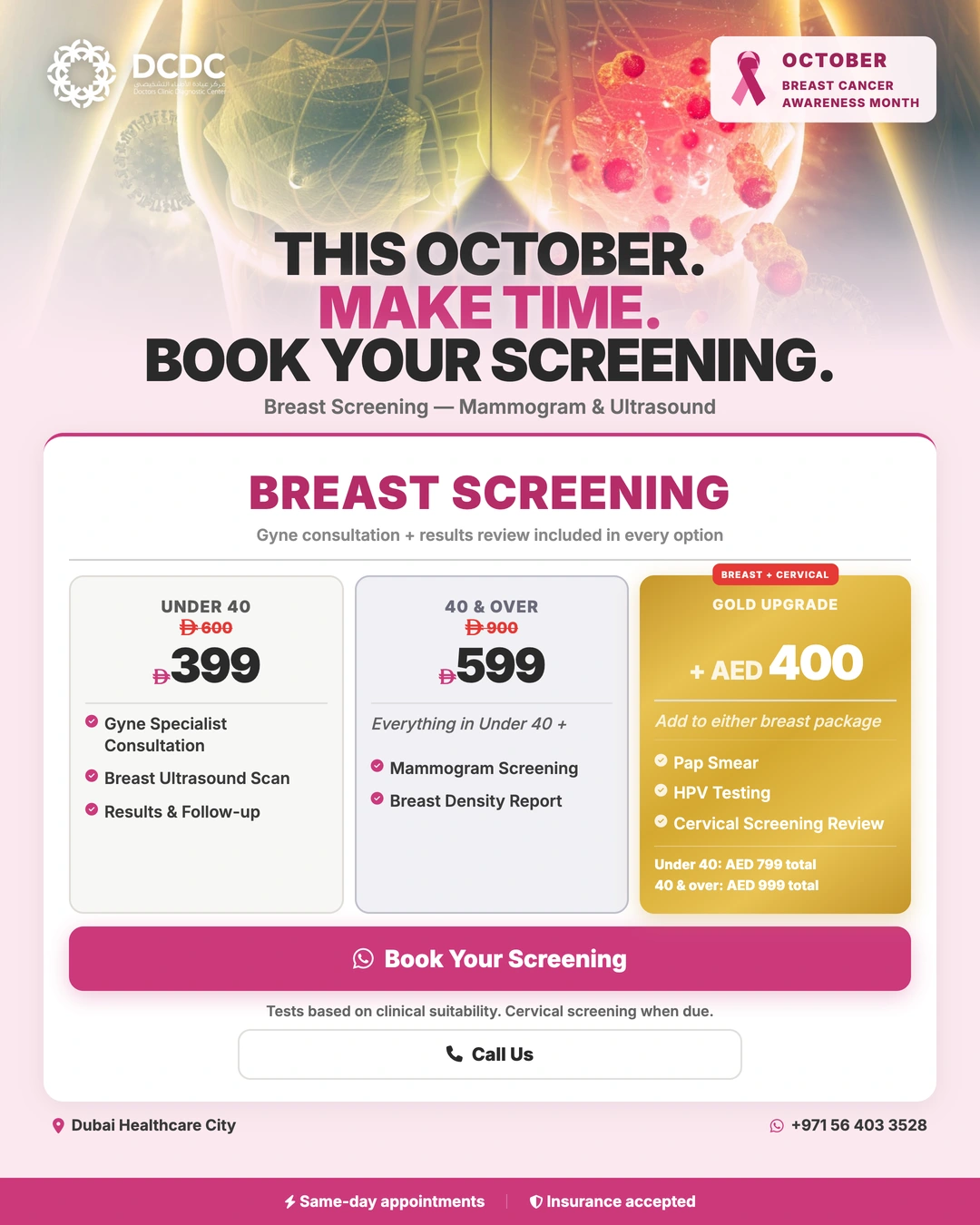 October Breast Screening Package - DCDC Dubai